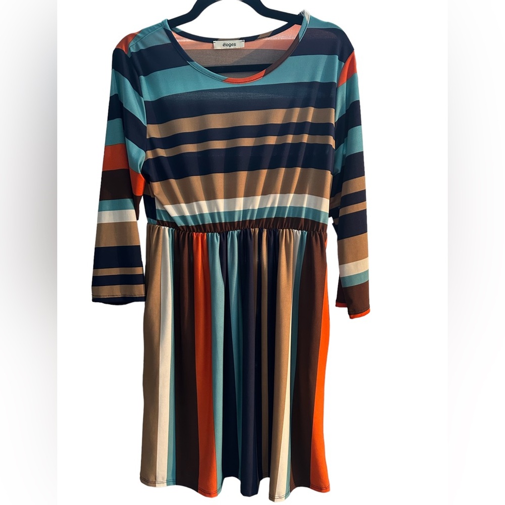 ♥️ ELOGES Multicolored Eloges Dress with Stripes Medium